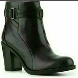 FRANCO SARTO ANKLE BOOTS BOOTIES BLACK BLOCK STACKED HEEL SIZE 6 WOMENS SIZE 6